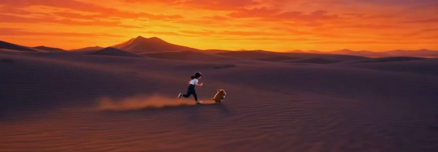 The character running across the desert in the reference film