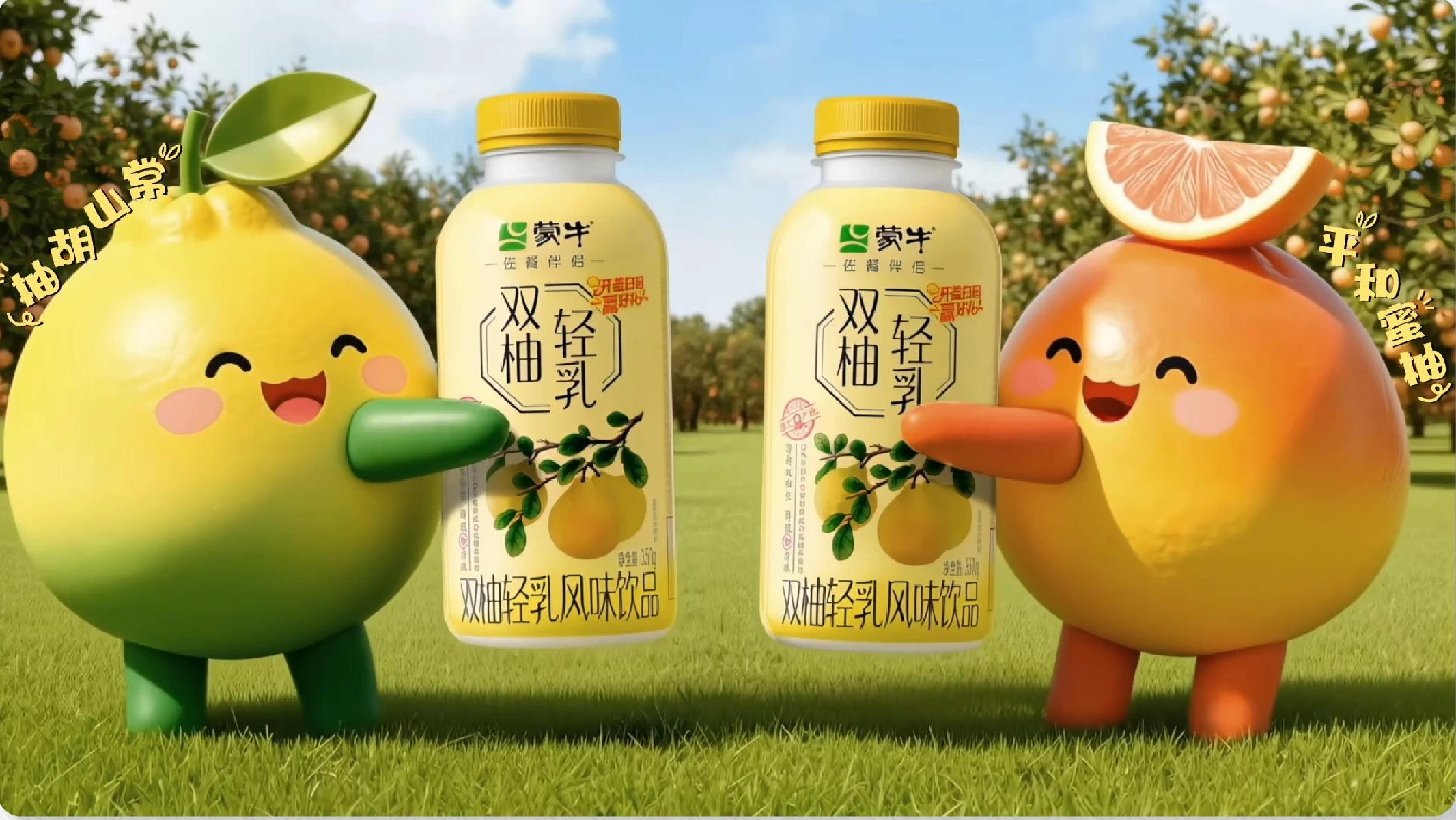 蒙牛 — 双柚轻乳新品宣发